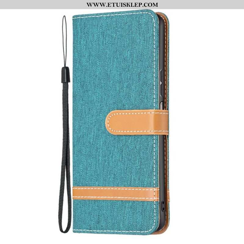 Etui Folio do Samsung Galaxy M23 5G Tkanina Z Paskiem